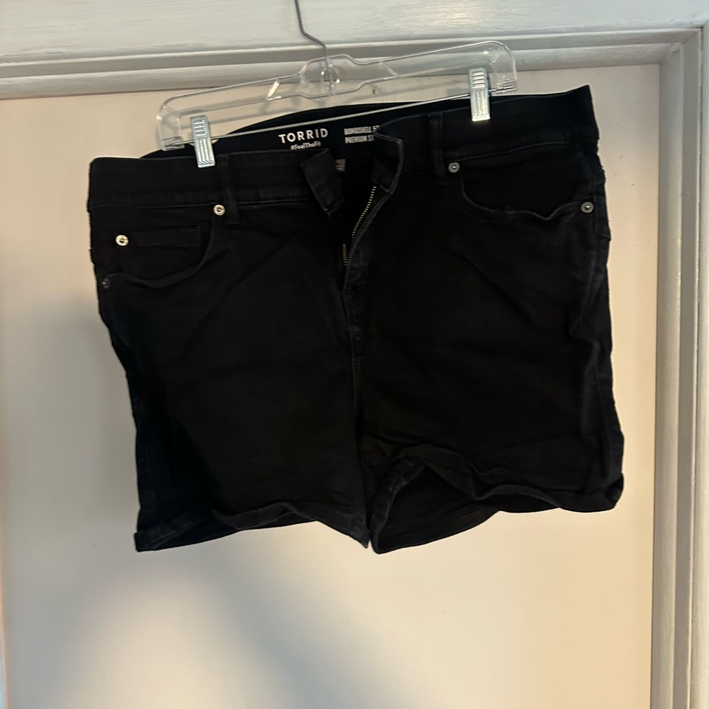 Torrid Women's Black Denim Shorts 18